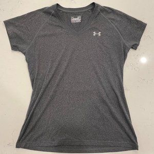 Under Armour Short Sleeve Semi-Fitted Heat Gear Workout Top Grey Women’s Medium
